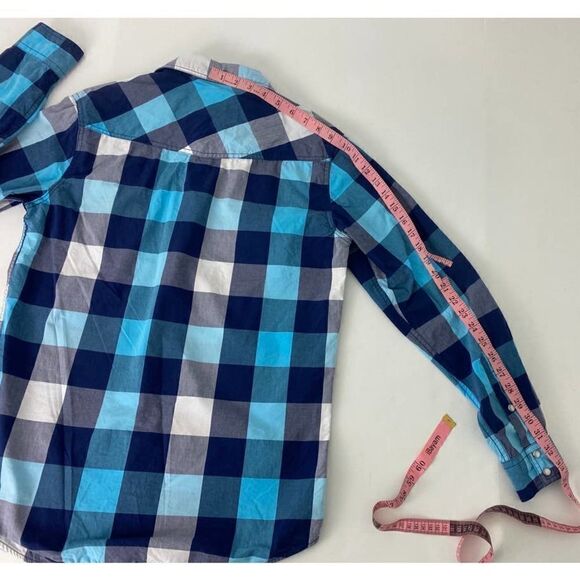 Chip & Pepper Checkered Blue Pearl Snap Shirt 100% Cotton - Men's Size Small - Picture 10 of 11